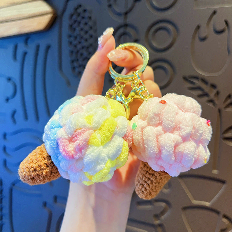 Wholesale Colorful Plush Ice Cream Keychain Cartoon Bag Charm Cute Gift