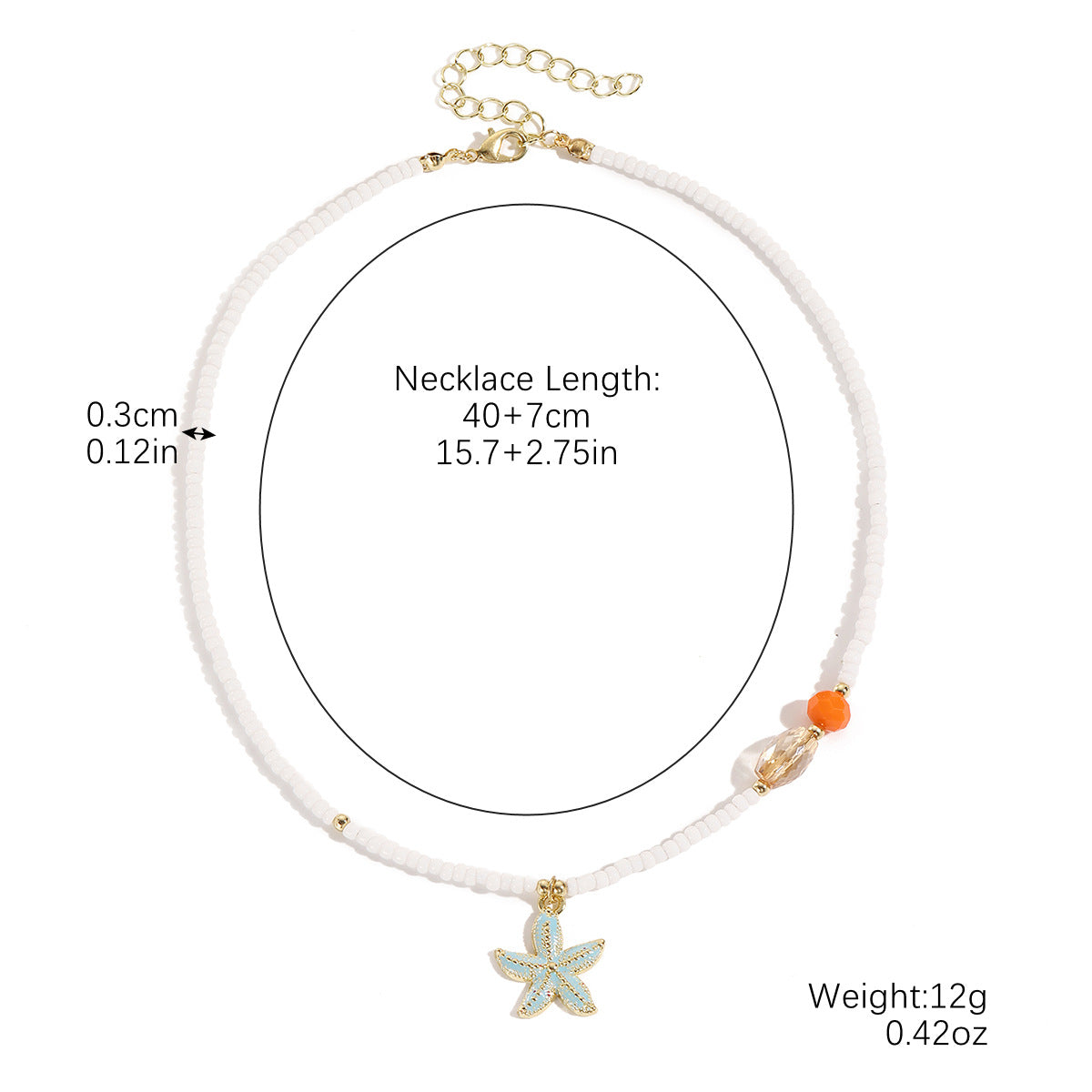 Wholesale Color Beaded Bohemian Necklace Light Luxury Clavicle Chain