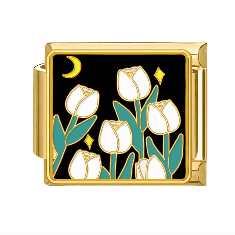 Wholesale 9mm Italian Charm Starter Bracelets DIY Flower Stainless Steel Composable Bracelet