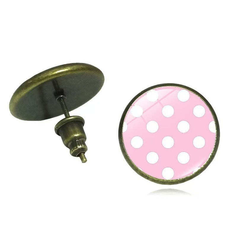 Wholesale Retro Polka Dot Design Metal Earrings Women S Ear Hook Fashion Accessory