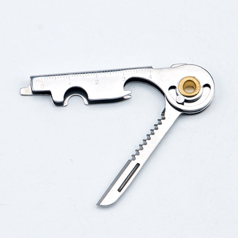 Wholesale Stainless Steel EDC Multi-function Key Tool Bottle Opener Rotary Screwdriver Keychains