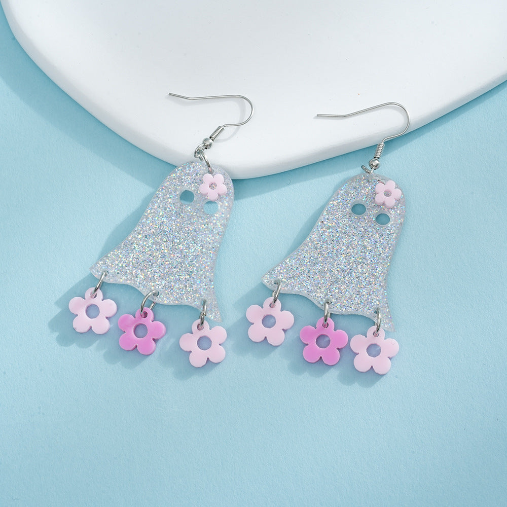 Wholesale Halloween Cute Laser Fantasy Ghost Acrylic Earrings ACC-ES-AnDao035