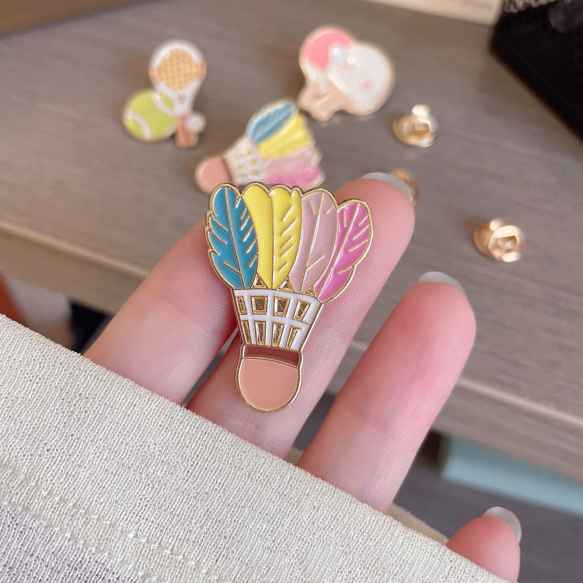 Wholesale Badminton table tennis cute   Brooch