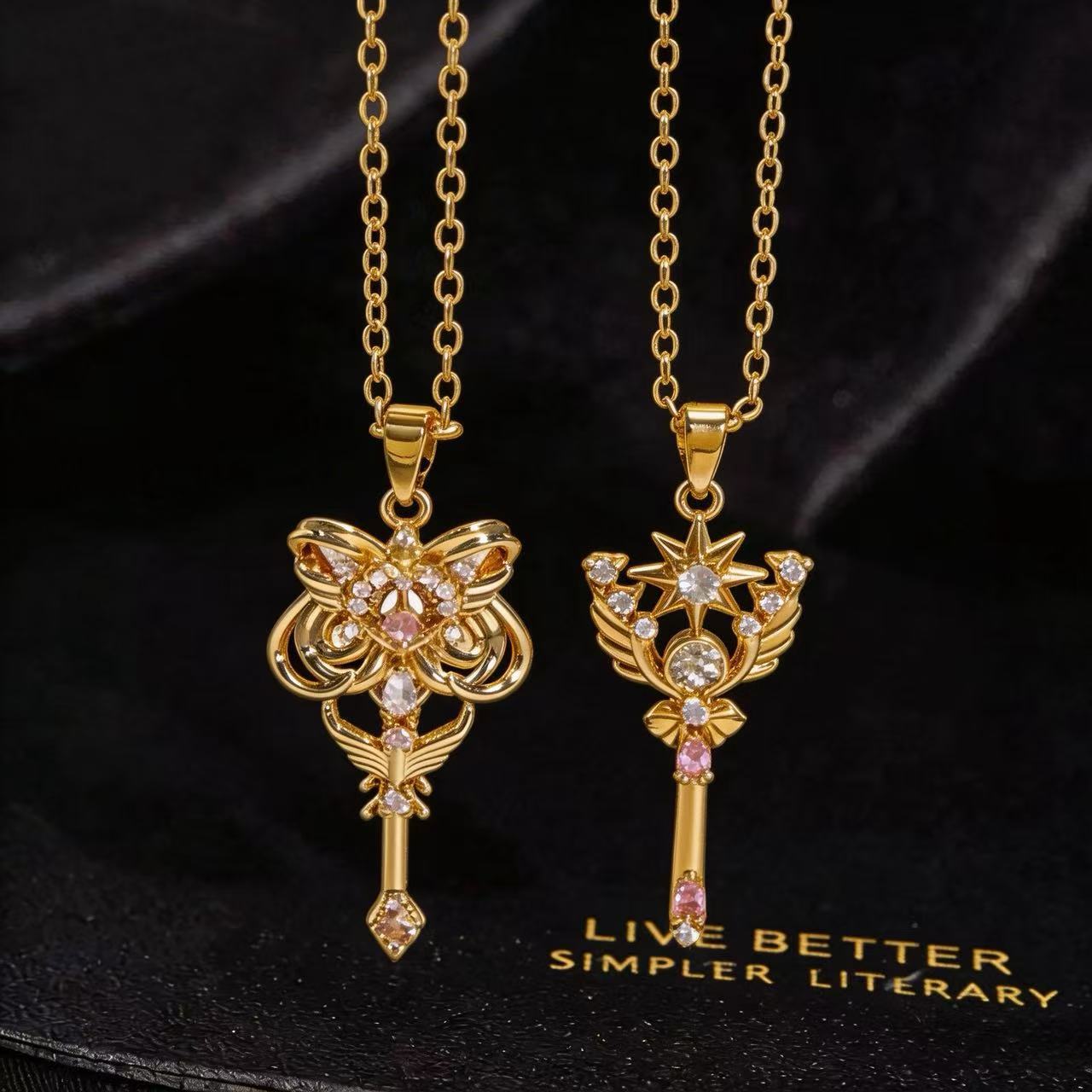 Wholesale Fashion Heart Pendant Necklace Full Zircon Copper Plated Collarbone Chain Sparkling Jewelry Accessory