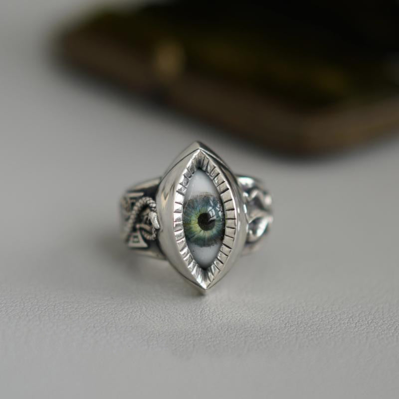 Wholesale Retro Punk Devil Eye Ouroboros Ring - Fashion Accessory for Gift or Boutique