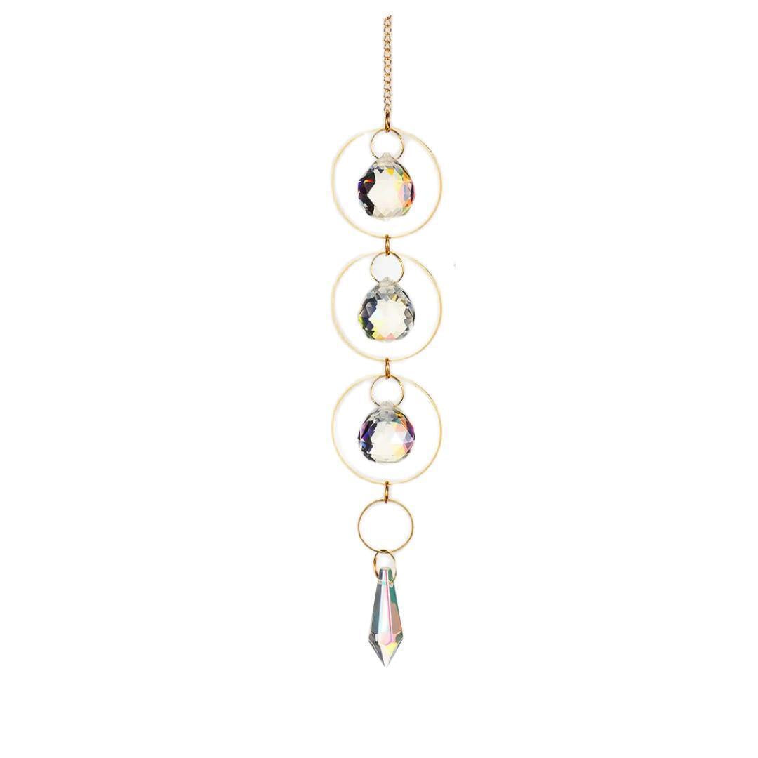 Wholesale Gold and Silver Crystal Sun Catcher hanging window Sun prism decoration