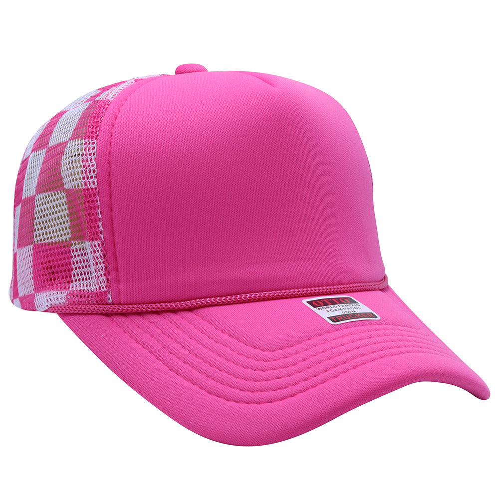 Wholesale Pink Plaid Cow Print Baseball Cap