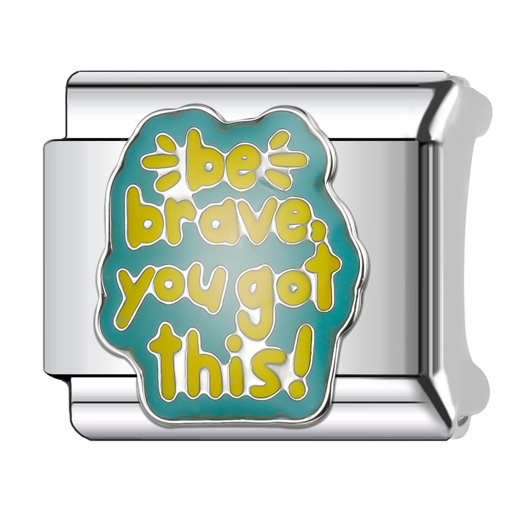 Wholesale Italian Charm Bracelet 9mm DIY Splicing English Retro Series Stainless Steel Composable Bracelet