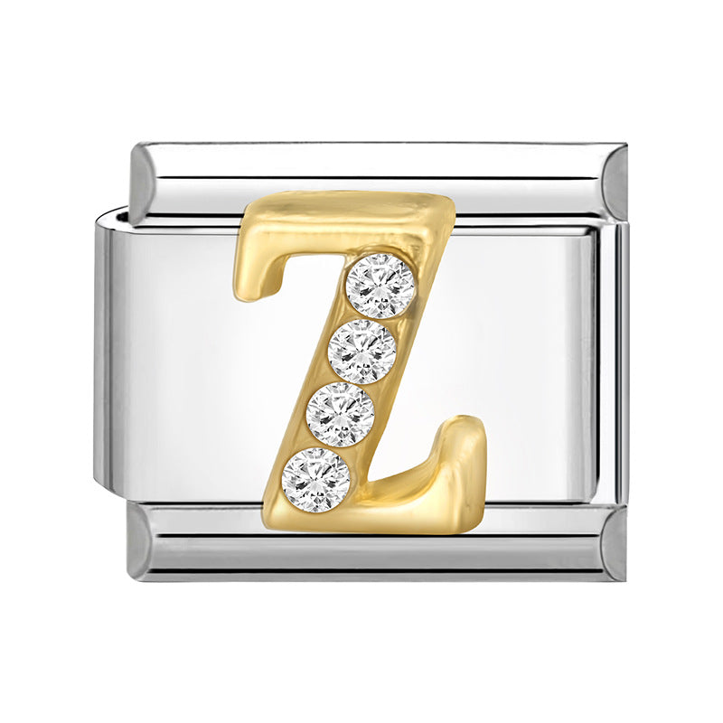 Wholesale 9mm Italian Charm Starter Bracelets DIY Letter Series Stainless Steel Composable Bracelet