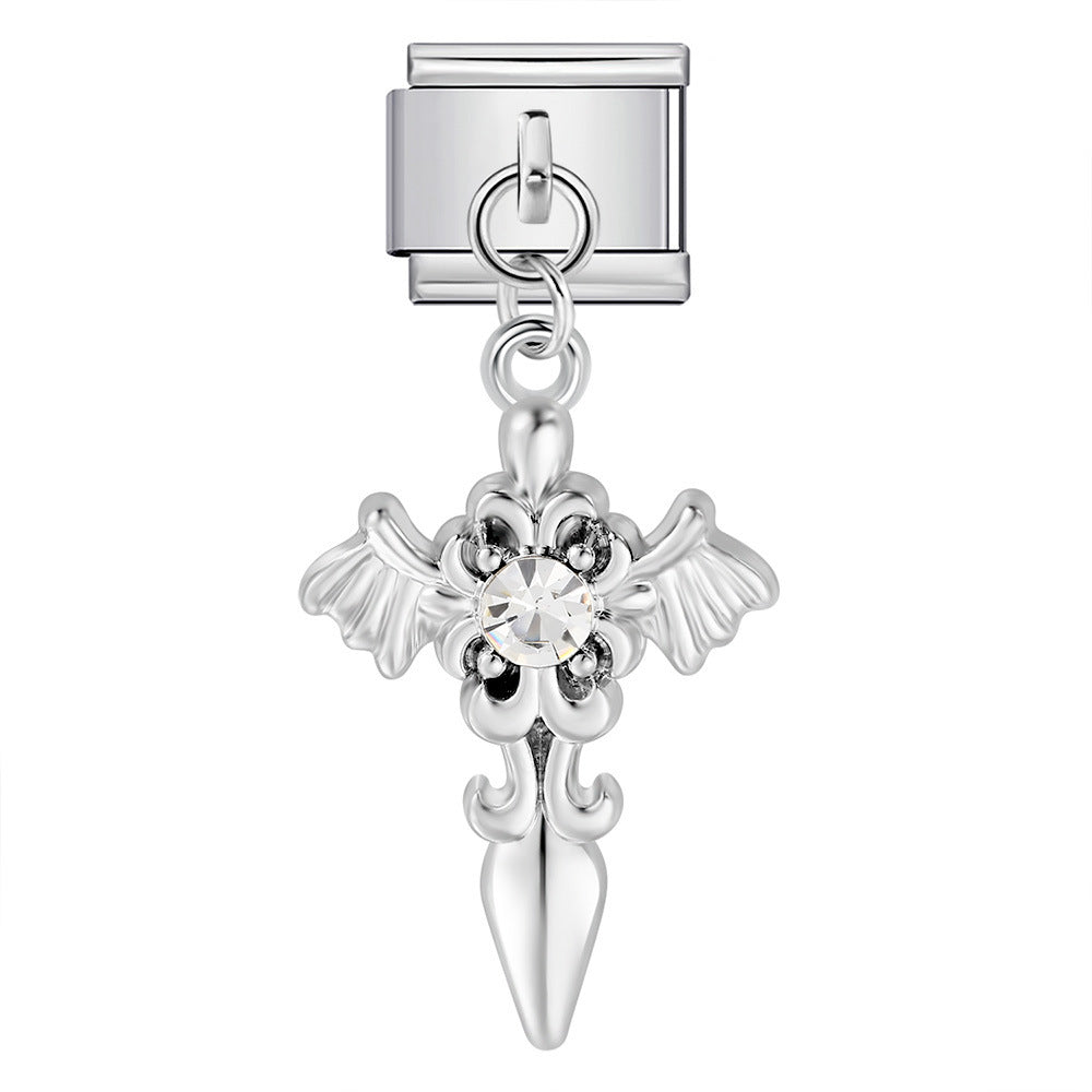 Wholesale  Italian Charm Bracelet 9mm DIY single hook pendant Creative Stainless Steel Composable Bracelet