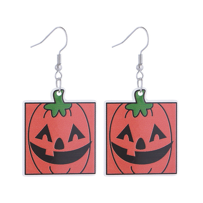 Wholesale  Acrylic Pumpkin Head Luminous Earrings
