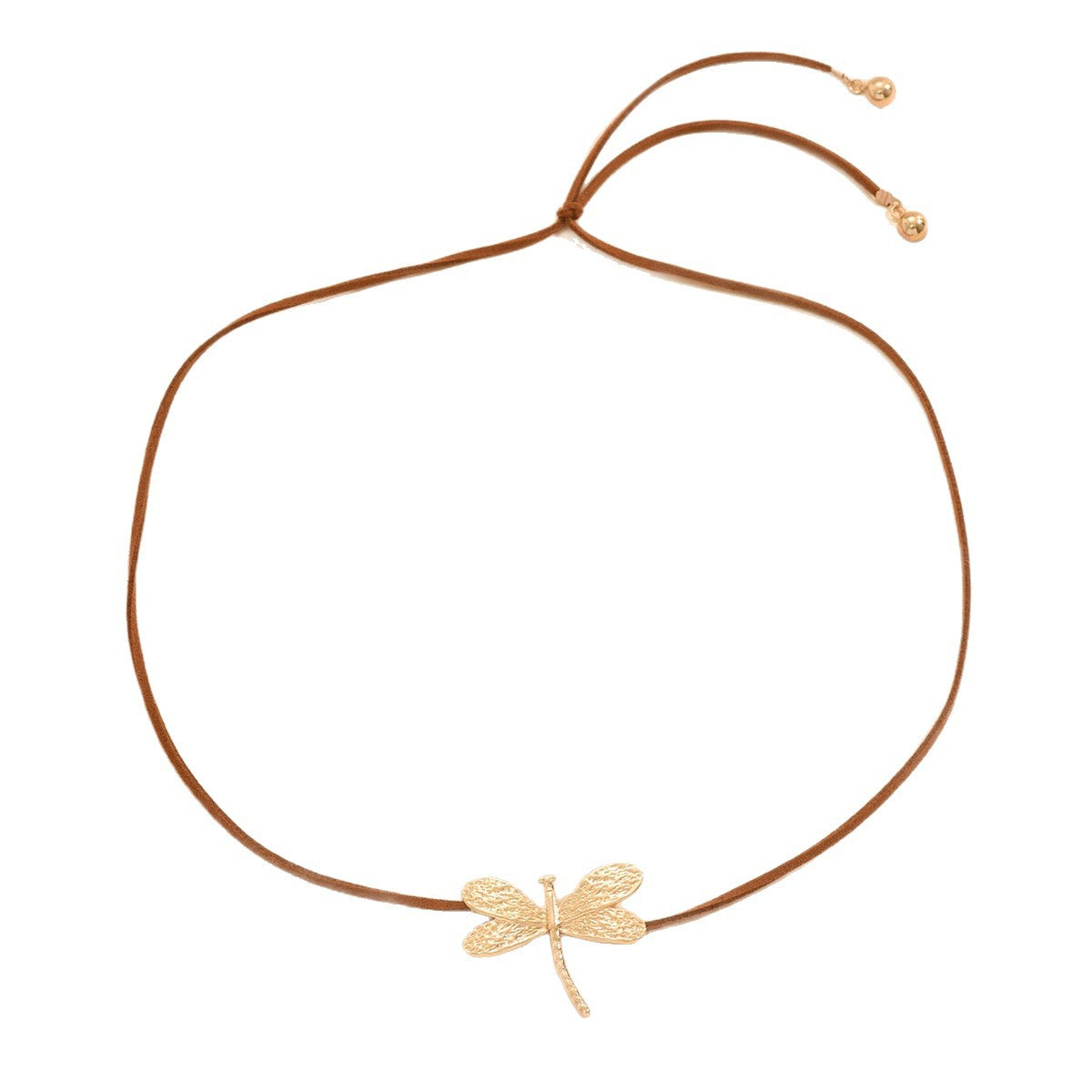 Wholesale  alloy gold-plated 3D dragonfly pendant necklace