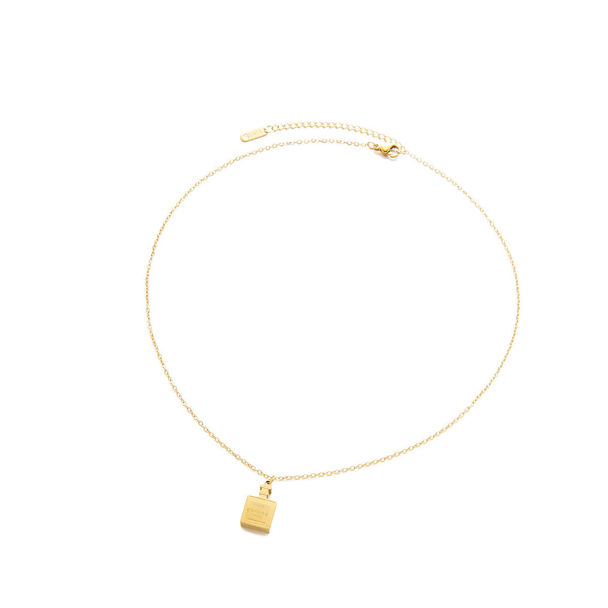 Wholesale 18k gold titanium steel perfume bottle necklace