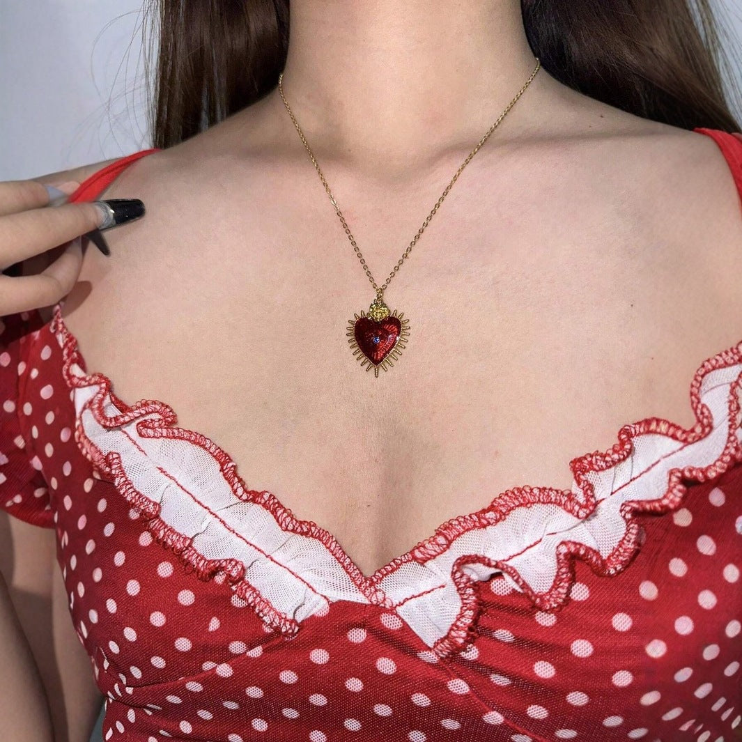 Wholesale Love Women Necklace Personality Devil's Eye Oil Drop Design Niche Clavicle Chain