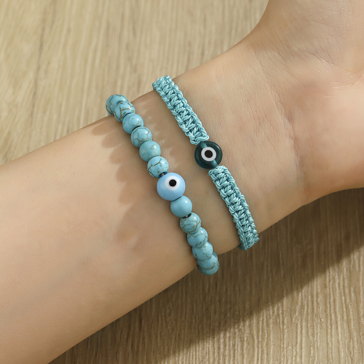 Wholesale Handmade Woven Evil Eye Bracelet With Black Beads Unisex Cord Jewelry Accessory For Everyday Casual Wear