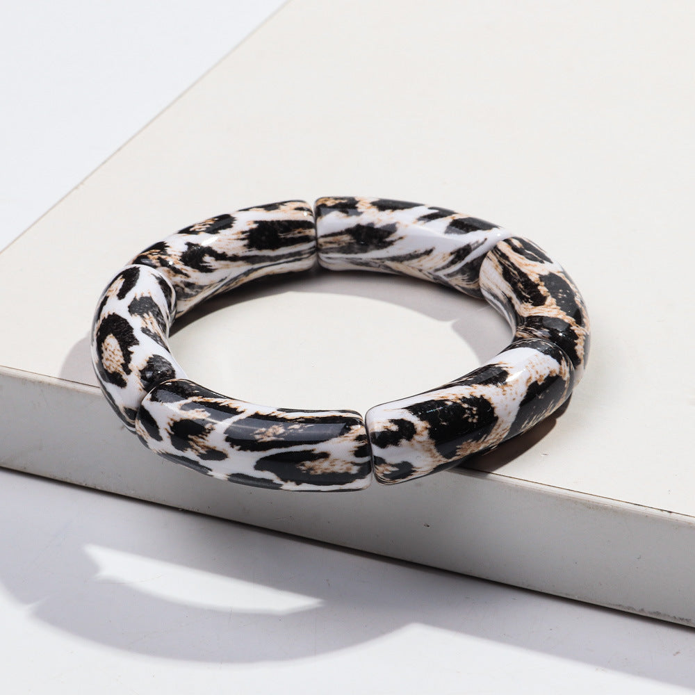 Wholesale Retro Leopard Print Acrylic Bracelet Fashion Accessory for Everyday Wear or Gift