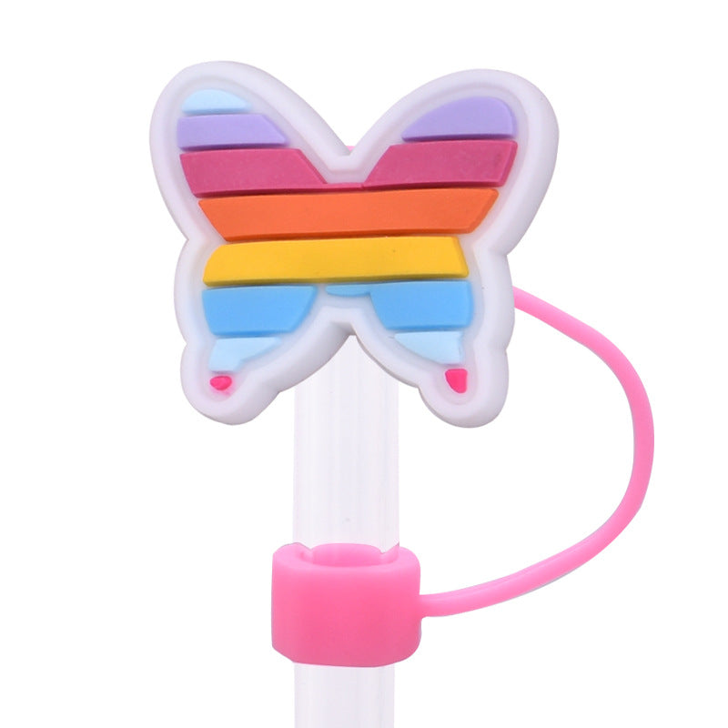 Wholesale Random 100pcs Rainbow Series PVC Soft Straw Tube Cap