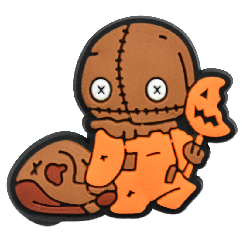 Random 100pcs Halloween Thanksgiving PVC Soft Rubber Shoe Buckle Decoration ACC-SC-RYY066