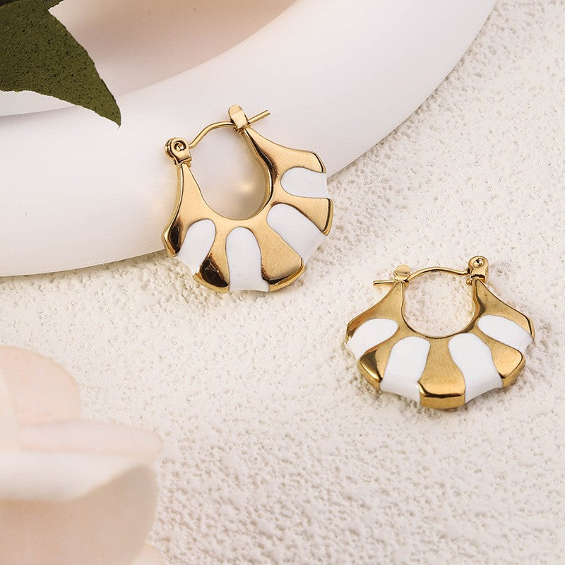 Wholesale Bohemian Beach Style Stainless Steel Earrings Oil Drop Earrings 18k Earrings ACC-ES-Ruix002