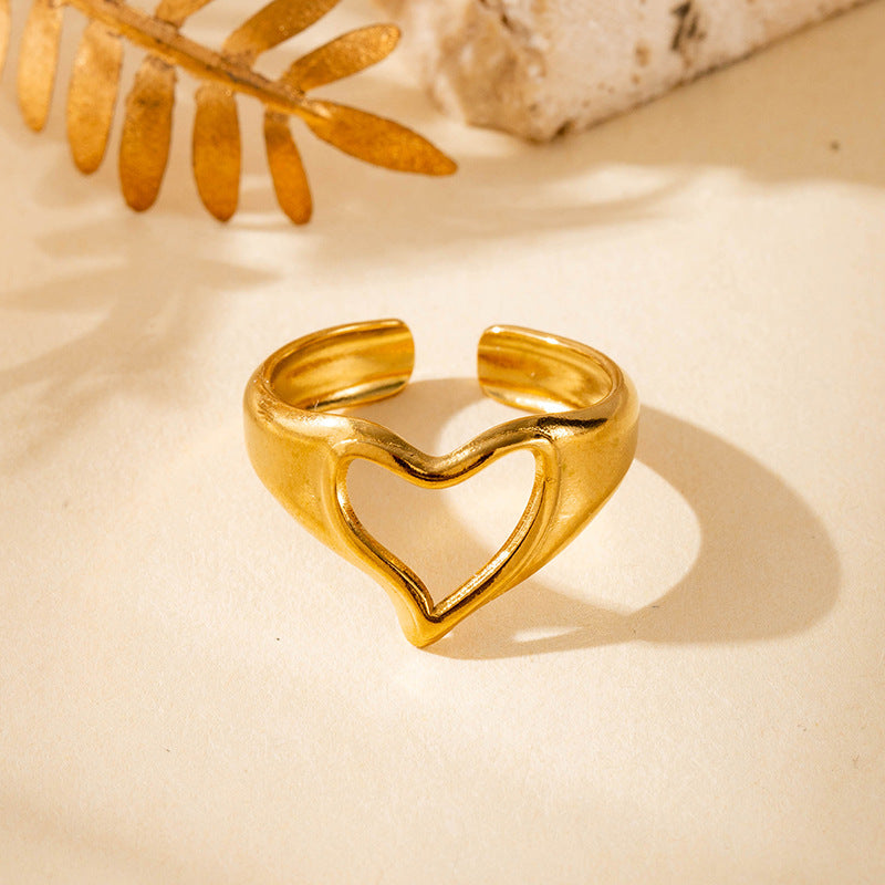 Wholesale  geometric popular love encircling titanium steel irregular ins style simple  ring