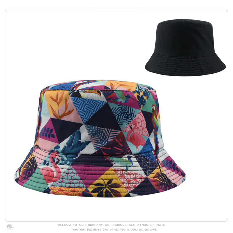 Wholesale Retro Pattern Printed Bucket Hat Double Sided Basin Hat ACC-HT-DaQi001