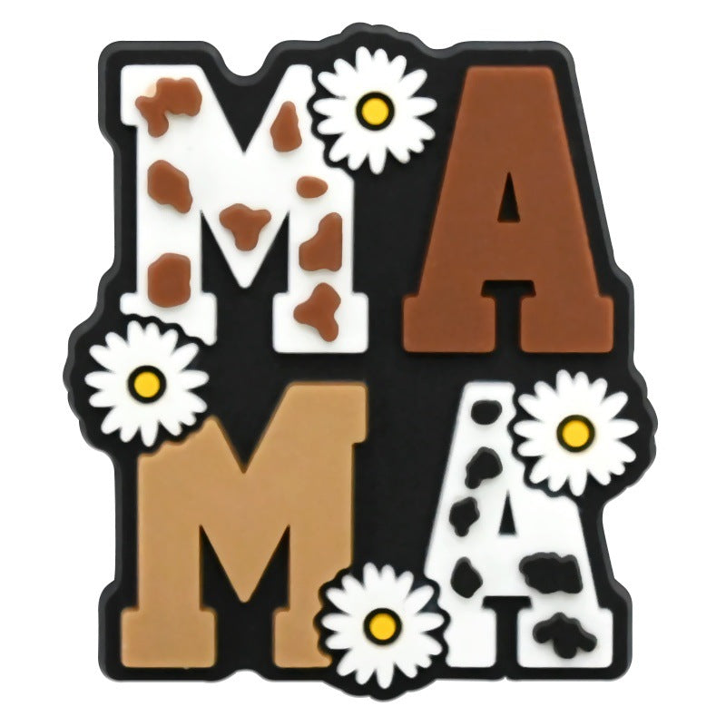 Wholesale  Random 100pcs Mother Series PVC Soft Rubber Shoe Buckle Decoration