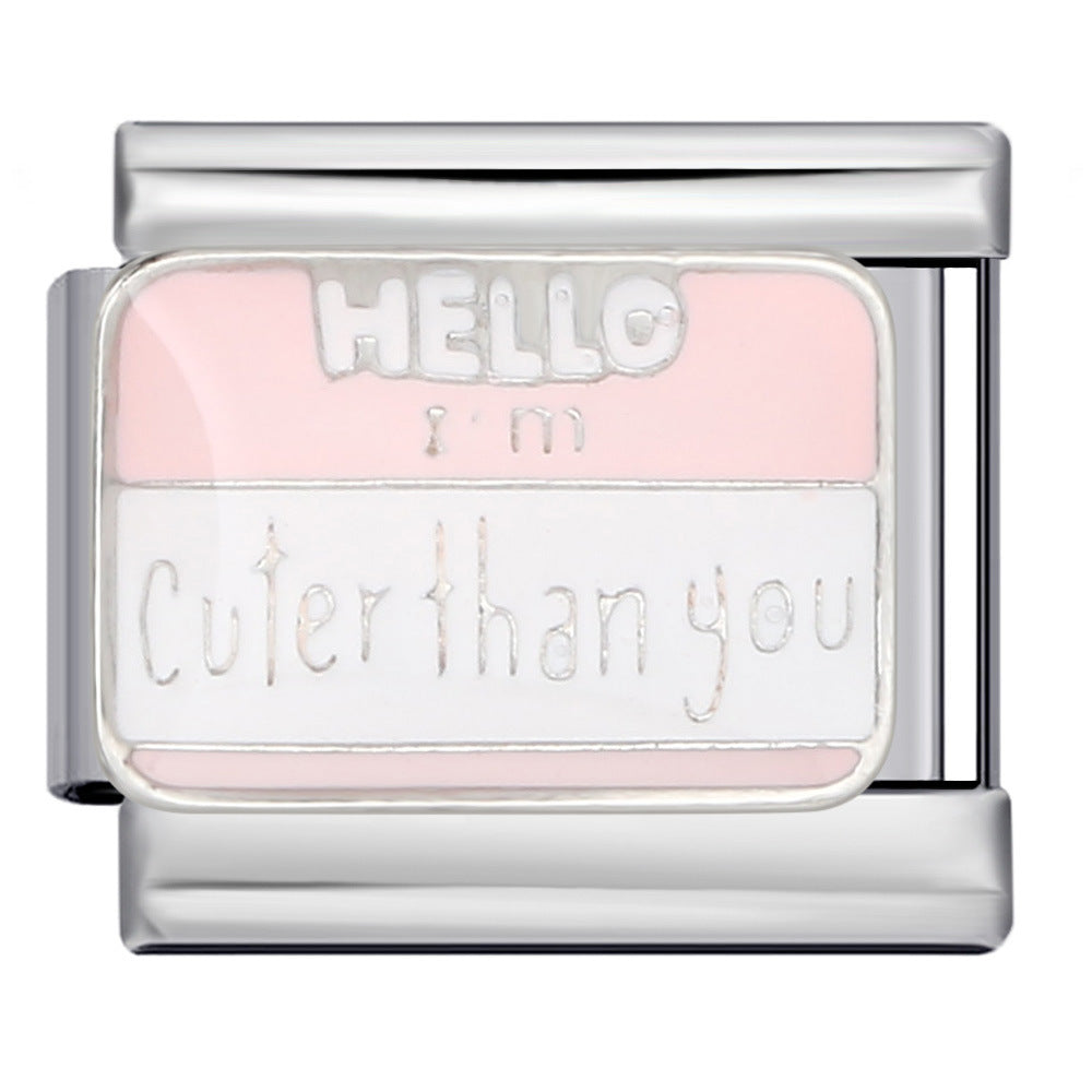 Wholesale Stainless steel welding gold-plated oil drop DIY Italian module Charms