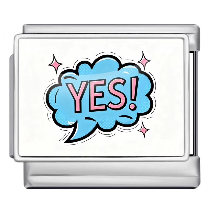 Wholesale italian Charm Bracelet 9mm DIY Colorful English Series Creative Stainless Steel Composable Bracelet