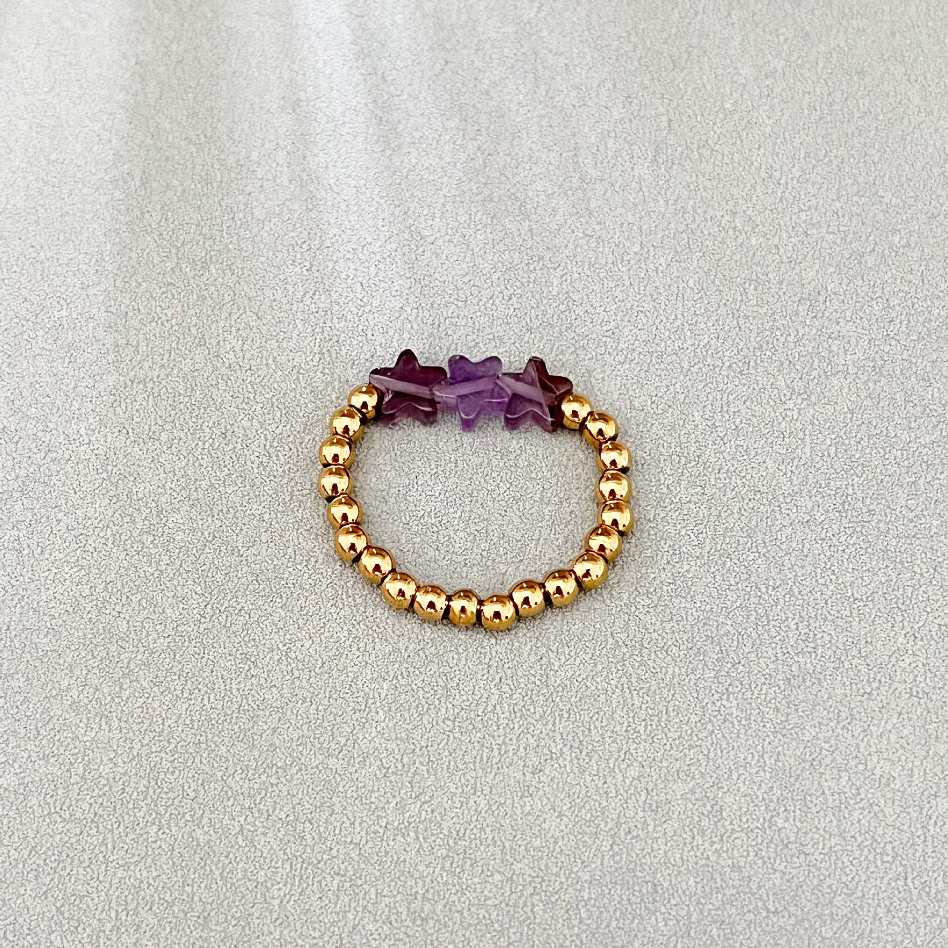 Wholesale natural stone pentagon elastic ring