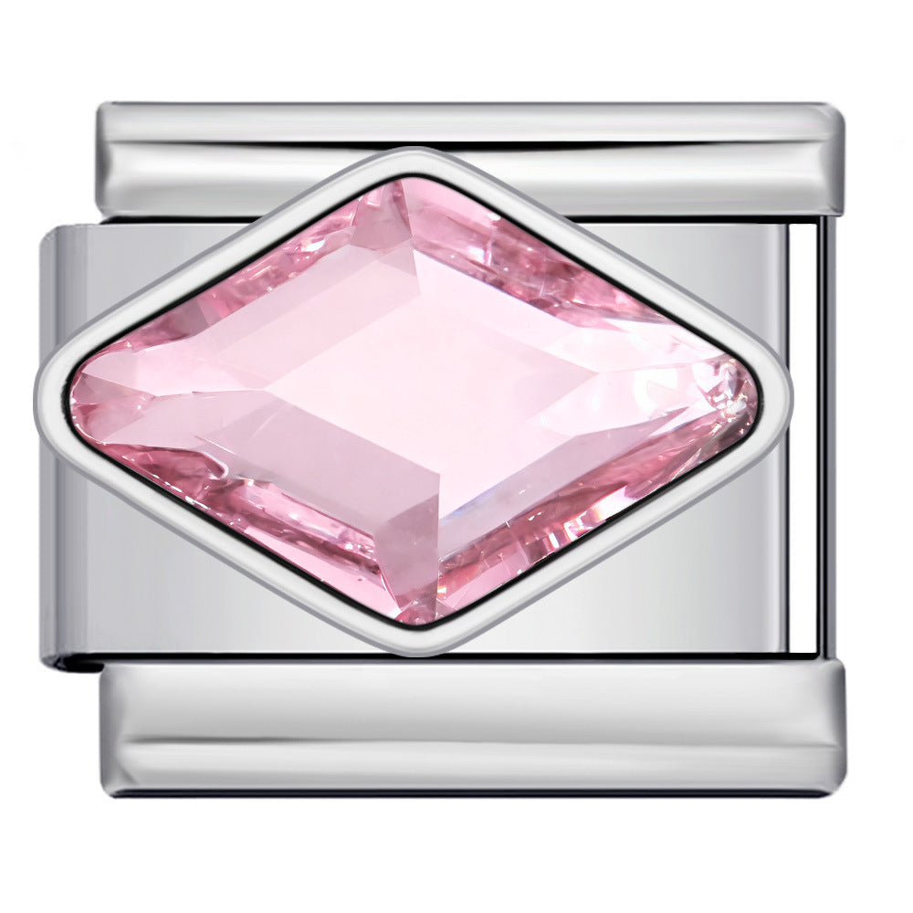 Wholesale Italian Charm Bracelet 9mm DIY Diamond-Setting  Creative Stainless Steel Composable Bracelet