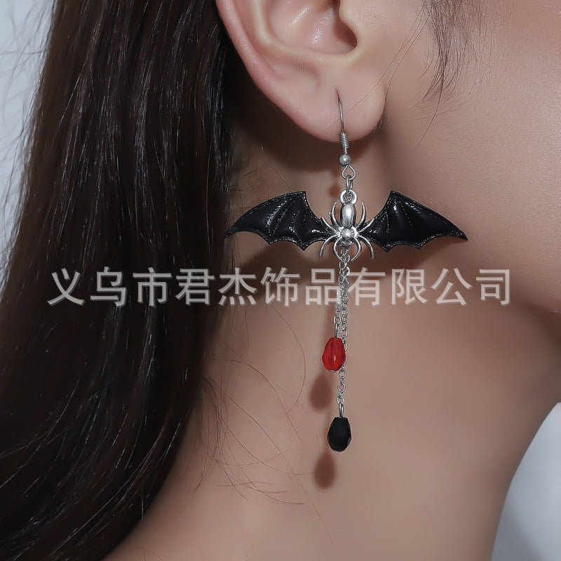 Wholesale  Gothic Punk Bat Wings Earrings
