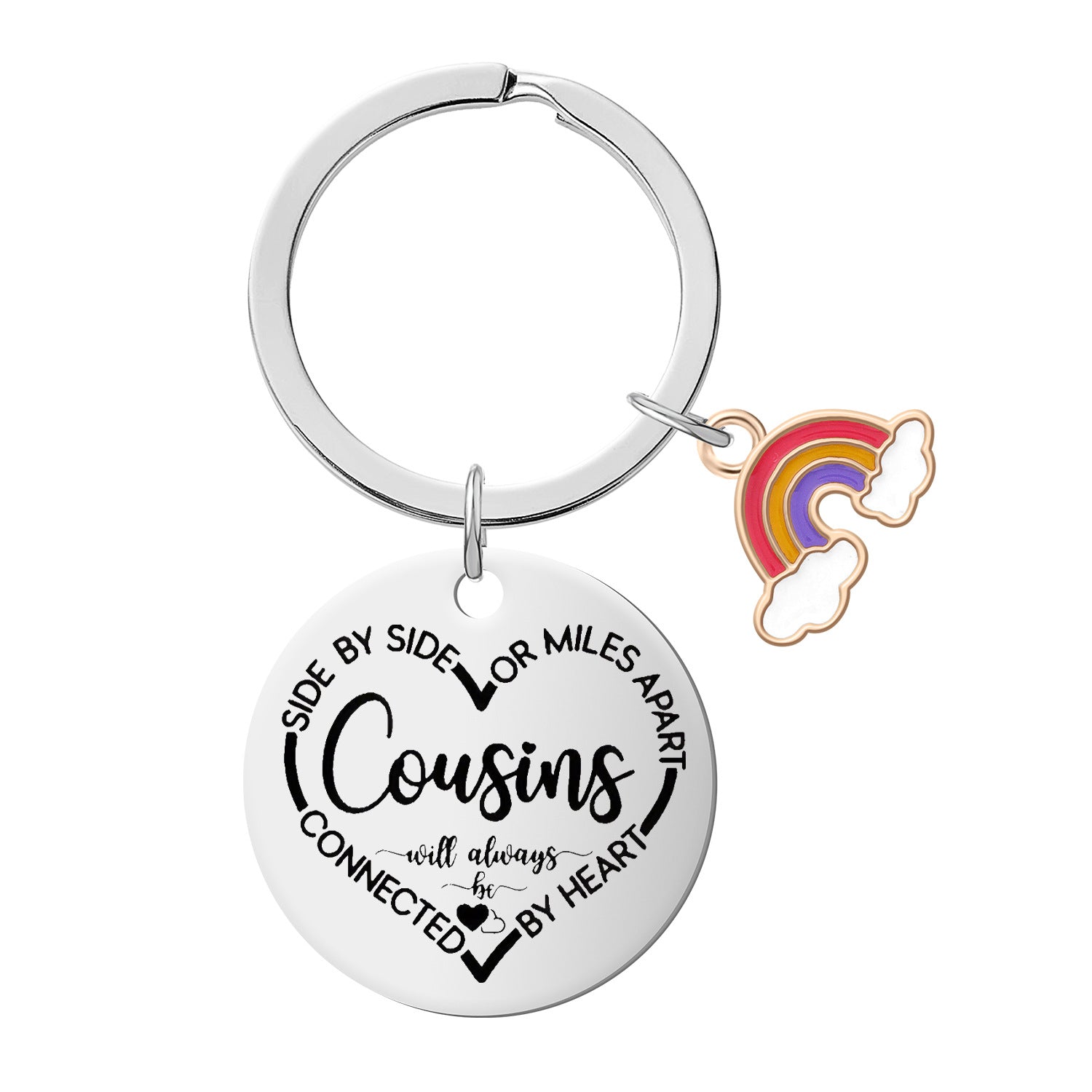 Wholesale heart creative engraving stainless steel keychain