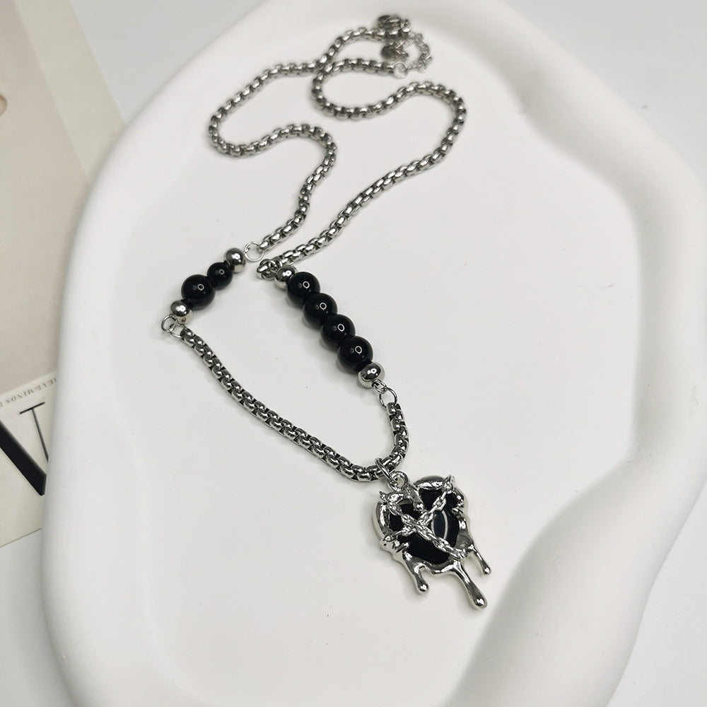 Wholesale  Titanium Steel Imprisonment Love Stitching Necklace