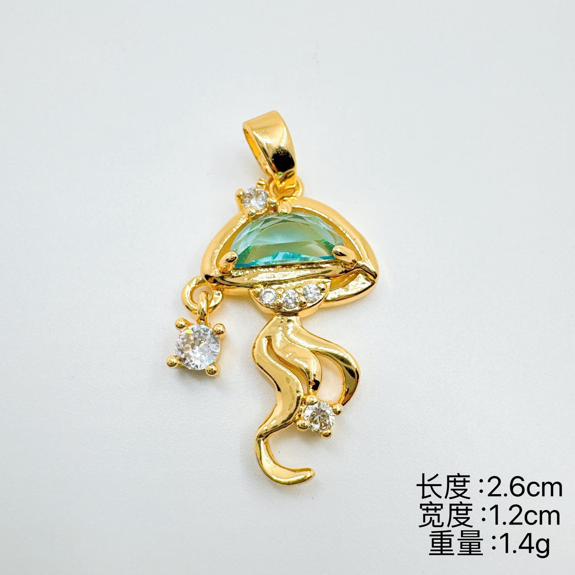 Wholesale Trendy Jellyfish Pendant Necklace Gold Plated Fashion Accessory