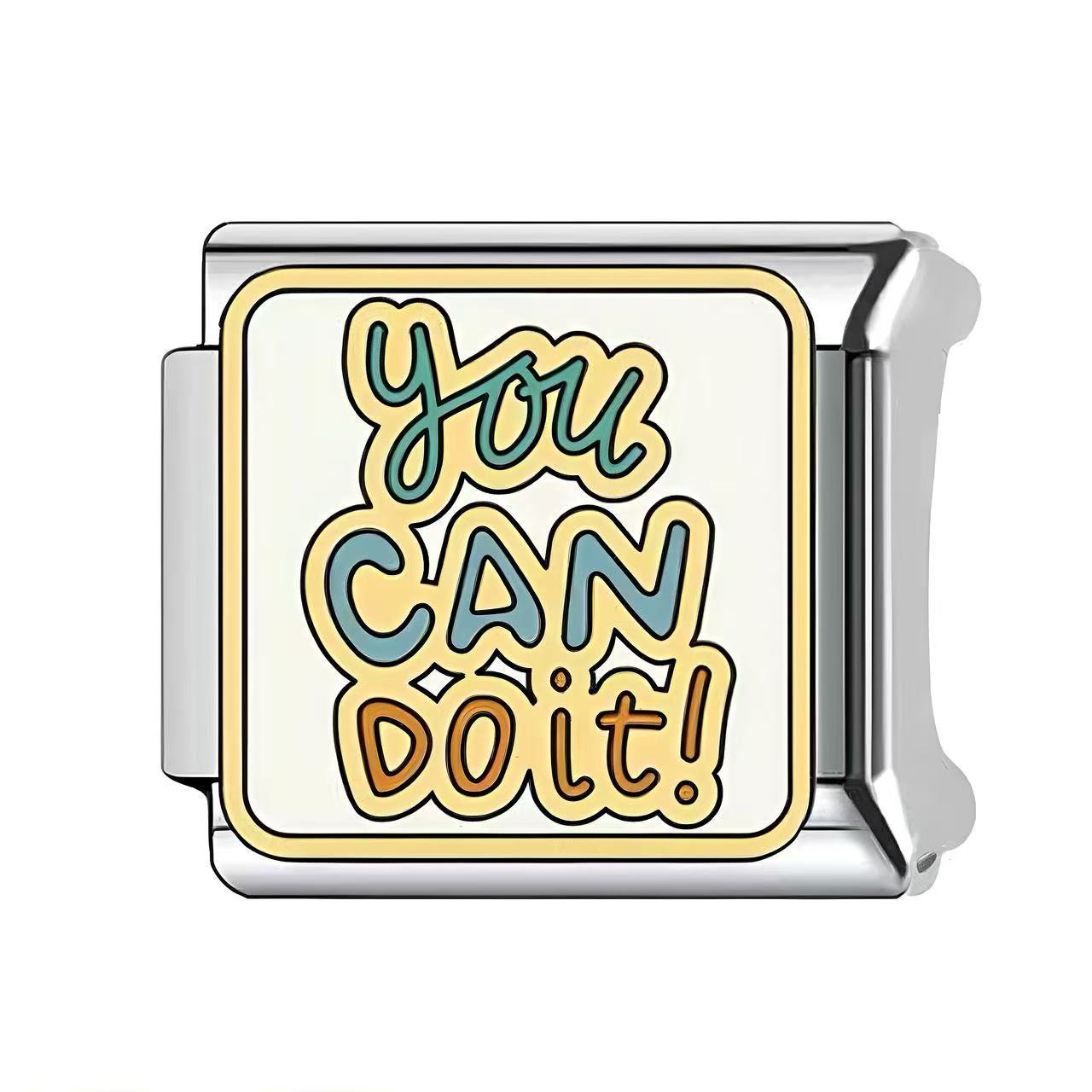 Wholesale Italian Charm Bracelet 9mm DIY English Pattern  Creative Stainless Steel Composable Bracelet