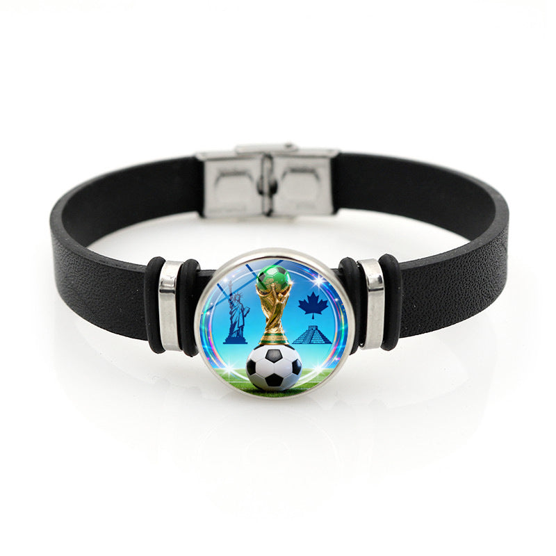 Wholesale  World Cup Leather Bracelet