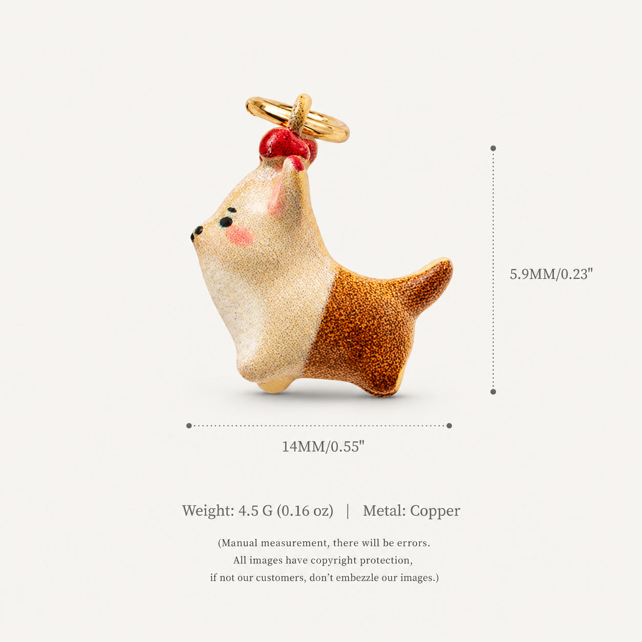 Wholesale Copper Electroplated Cute White Dog Cartoon Pendant Jewelry Accessory Gift