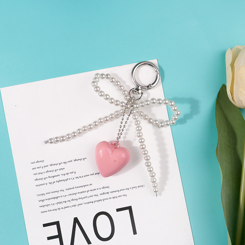 Wholesale Multicolor Resin Creative Love Handmade Beaded Keychain