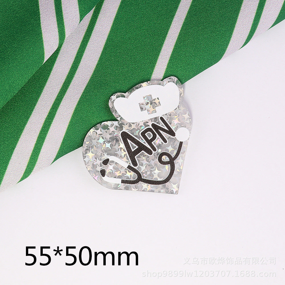 Wholesale 10PCS DIY Acrylic Loose Powder Medical Heart-shaped Bag Flatback