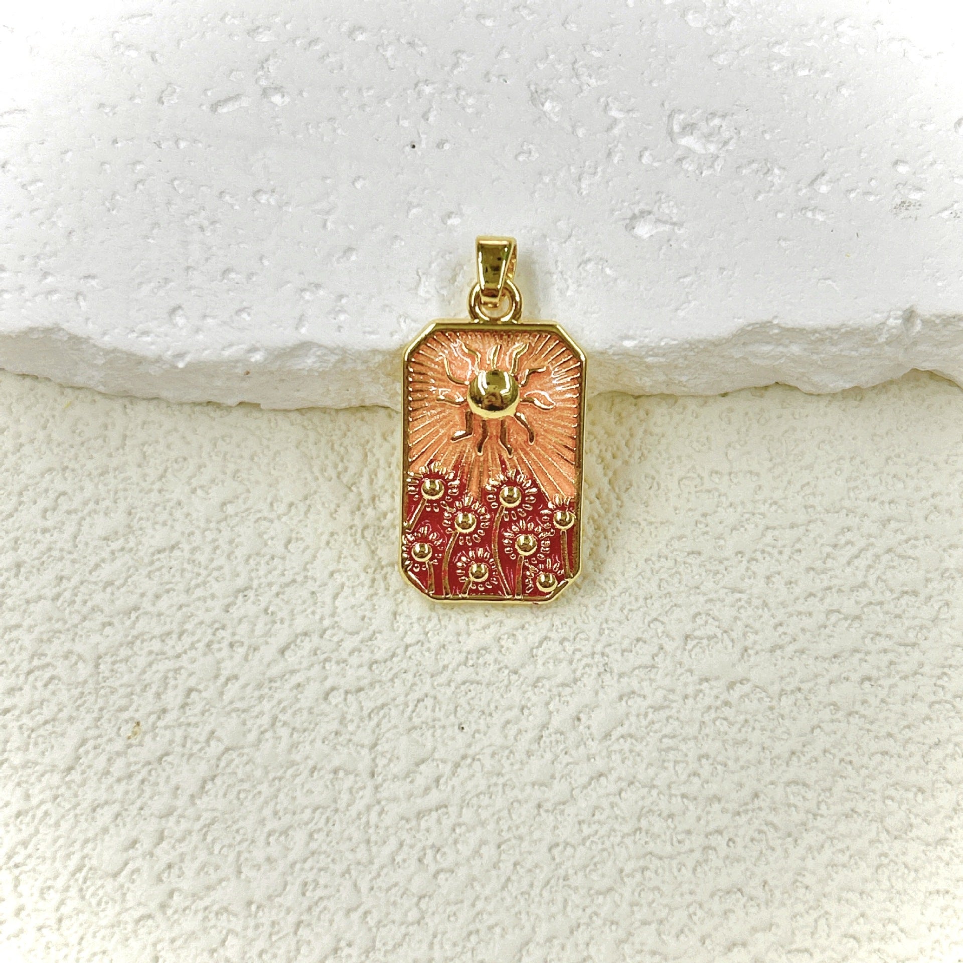 Wholesale 2pcs Oil Drop Tarot Sun Star Moon Pendant Copper All-match Necklace DIY Pendant Accessories