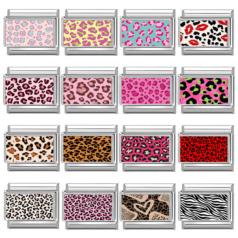 Wholesale Stainless Steel DIY Modular Bracelet Leopard Pattern Jewelry Accessory