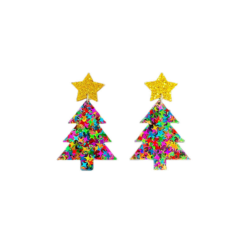 Wholesale Christmas Tree Rainbow Koala Dinosaur Cactus Gingerbread Man Acrylic Earrings ACC-ES-XP012