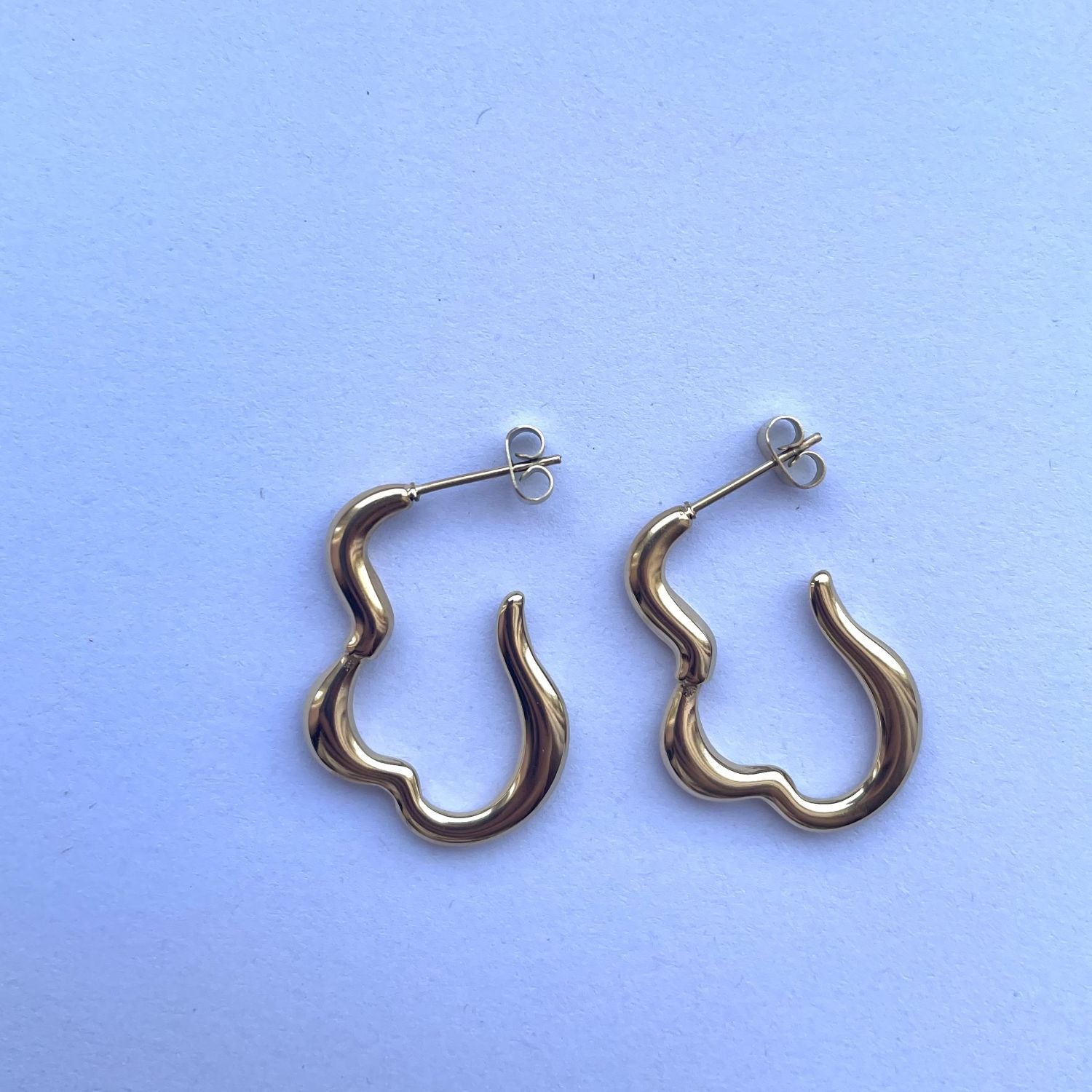 Wholesale 18k Gold Plated Titanium Steel C-shaped Earrings