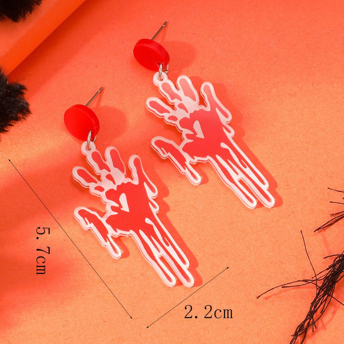 Wholesale Halloween Dark Horror Skull Handprint Earrings ACC-ES-Haoc007