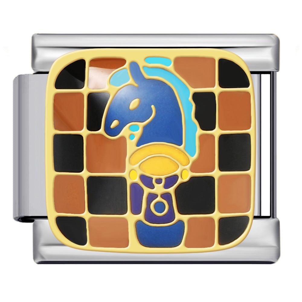 Wholesale Italian Charm Bracelet 9mm DIY Splicing Chess Series Stainless Steel Composable Bracelet