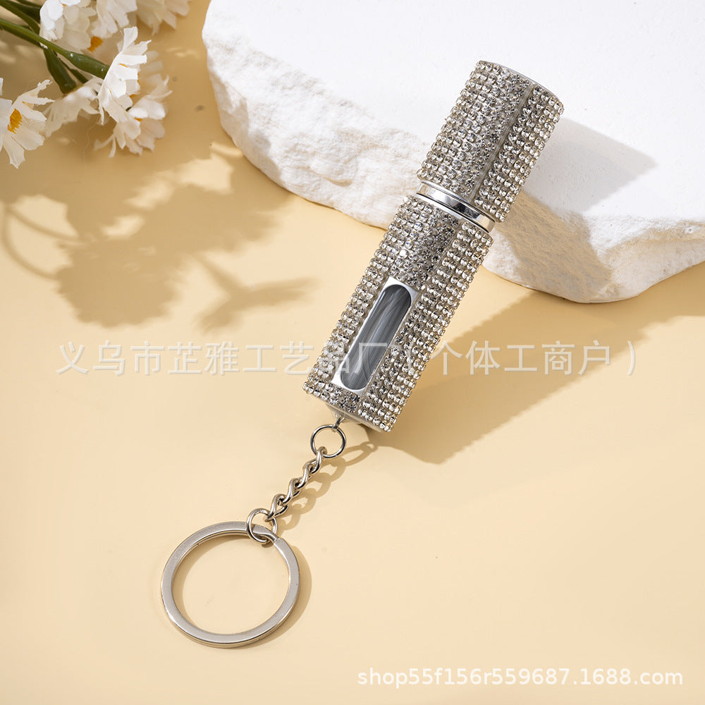 Wholesale Diamond Girl' s Perfume Bottled Keychain Portable with 5ml Jewelry Keychains Accessories