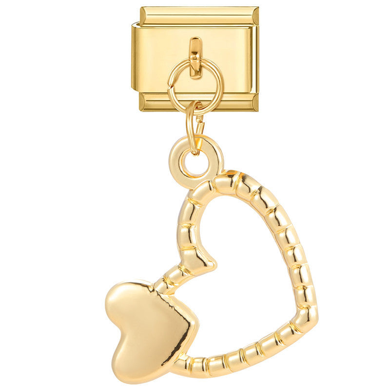 Wholesale Italian Charm Bracelet 9mm DIY Splicing Gold Pendant Titanium Steel Composable Bracelet