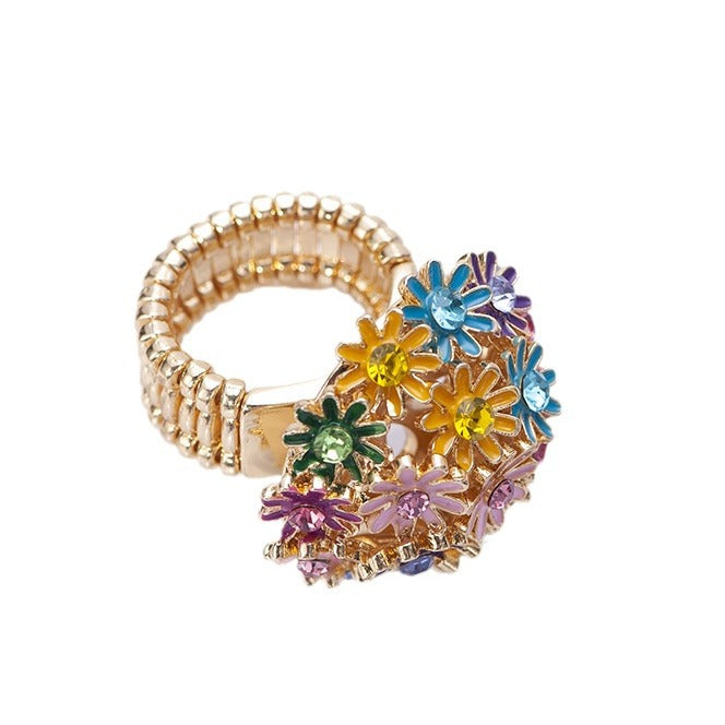 Wholesale Electroplated Alloy Vintage  Cluster Ring