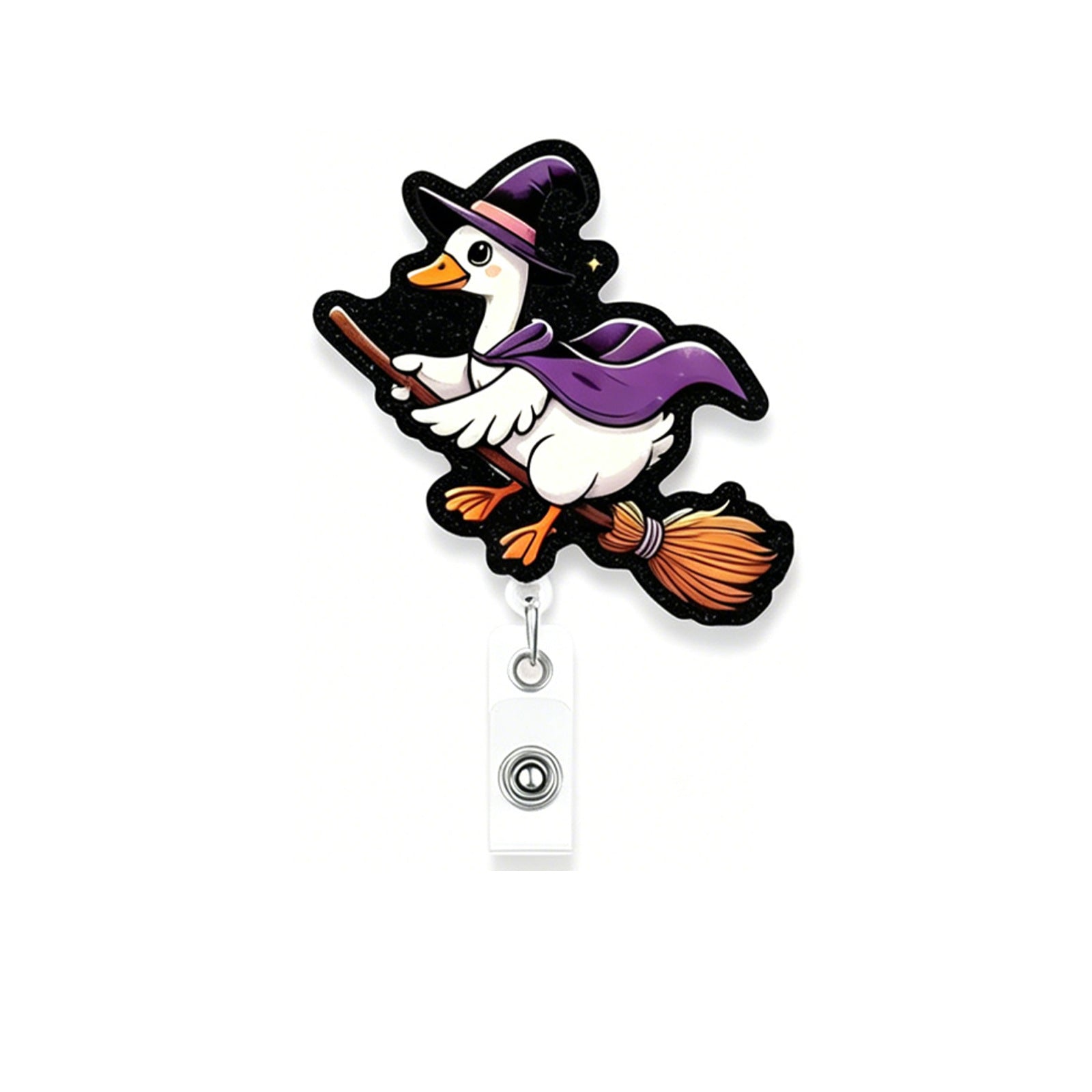 Wholesale Acrylic Retractable Badge Reel with Alligator Clip,   Goose Design,  Party Jewelry Accessory