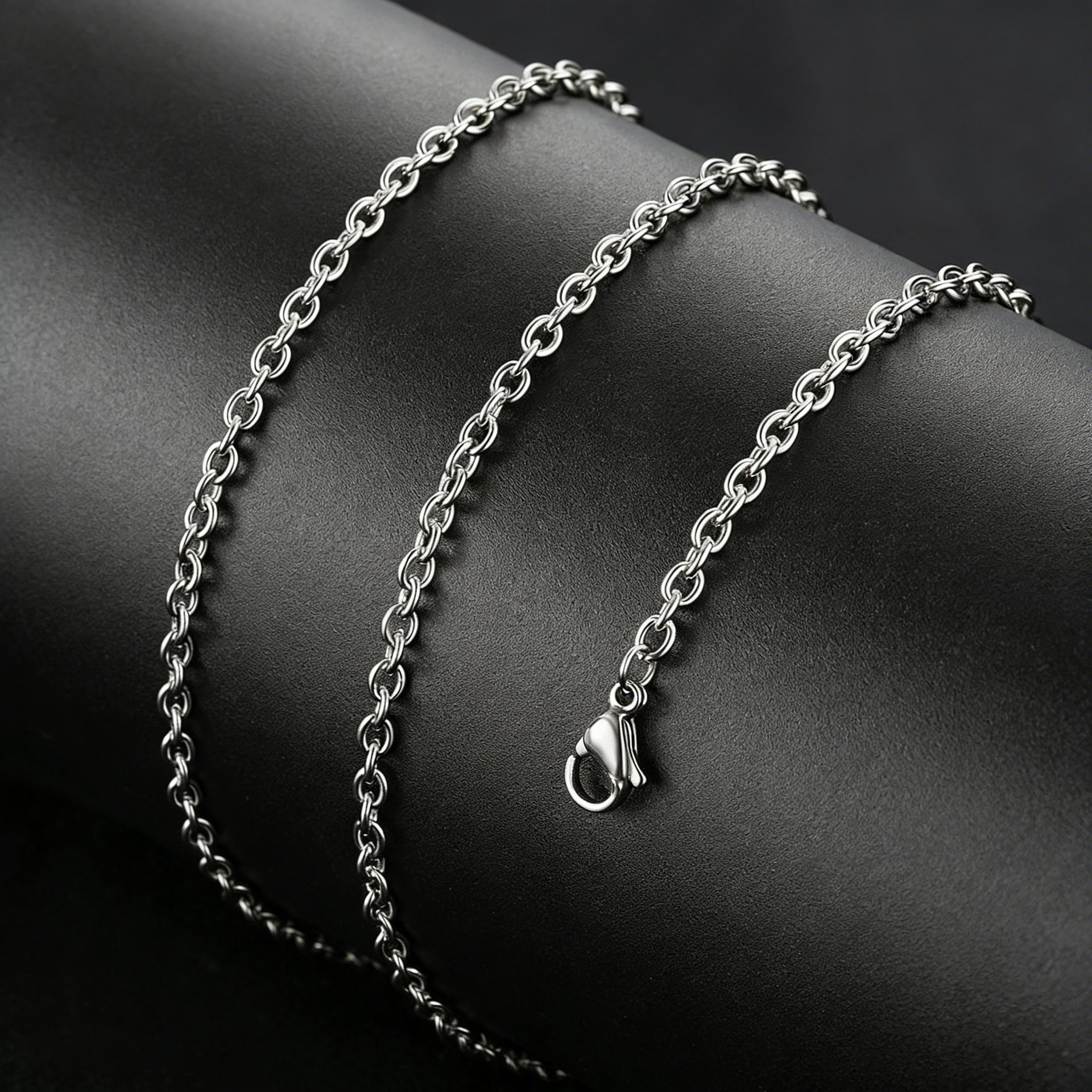 Wholesale Titanium Steel Flat Cross O-Shaped Chain Necklace - Chic DIY Jewelry Accessory for Women